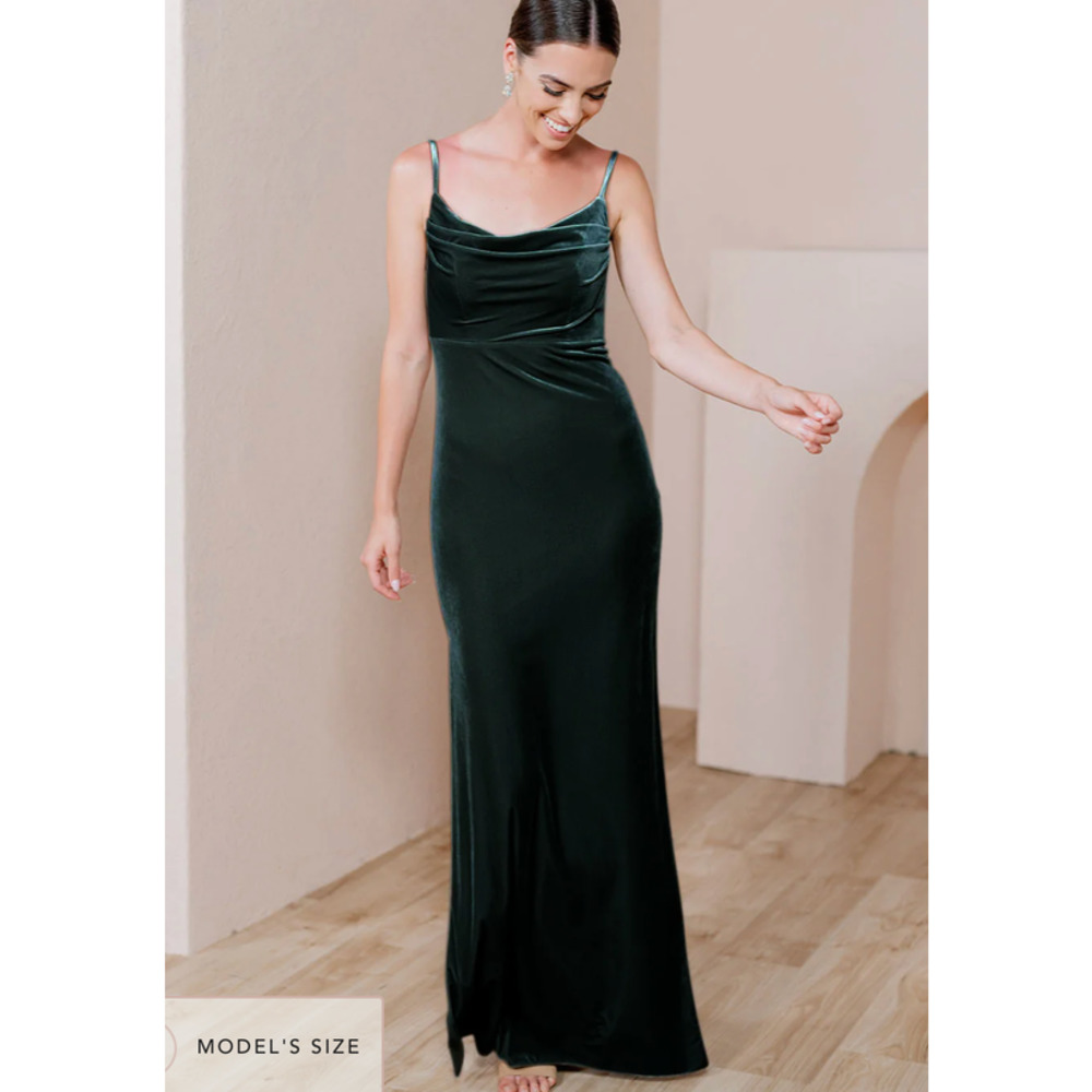 Revelry Dark Green Velvet Mini Dress